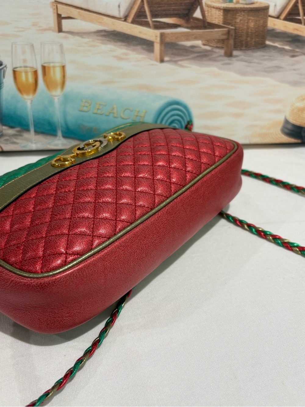 Authentic Gucci Trapuntata Metallic Matelassé Crossbody Bag w/ Certificate - Picture 16 of 16